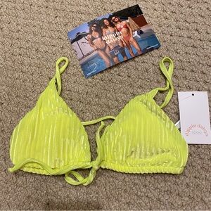 NWT Dippin' Daisys Yellow Bikini Top Size Small